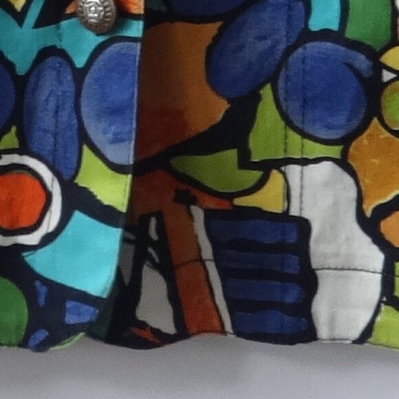 Mirror Image vintage wearable art women's size L jacket, cotton spandex denim - Picture 14 of 14
